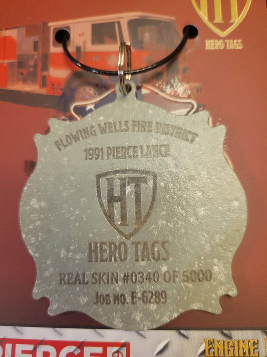 Hero tags real skin from a real fire truck "Gray steel" Tag