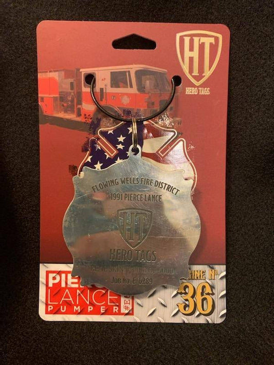 Hero tags real skin from a real fire truck "Stainless Steel" Tag